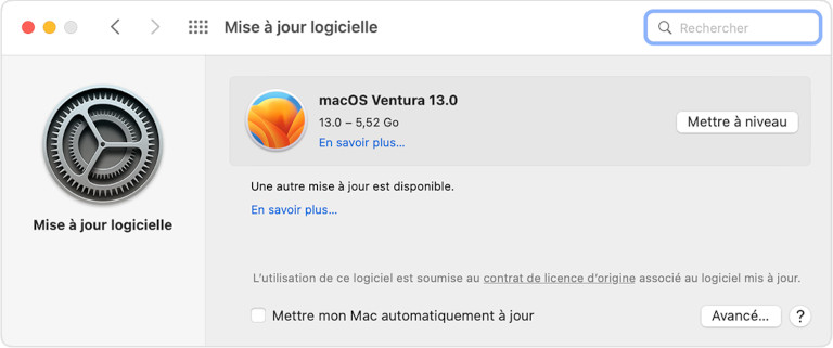 Mettre &agrave; jour macOS