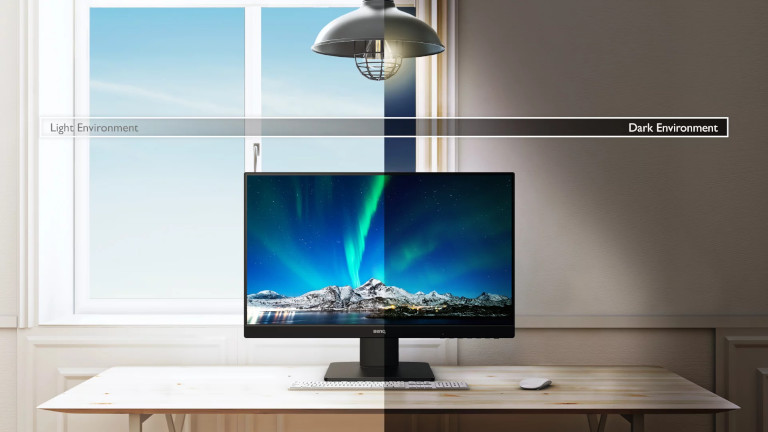 moniteur GW2485TC de BenQ ajustement luminosit&eacute;