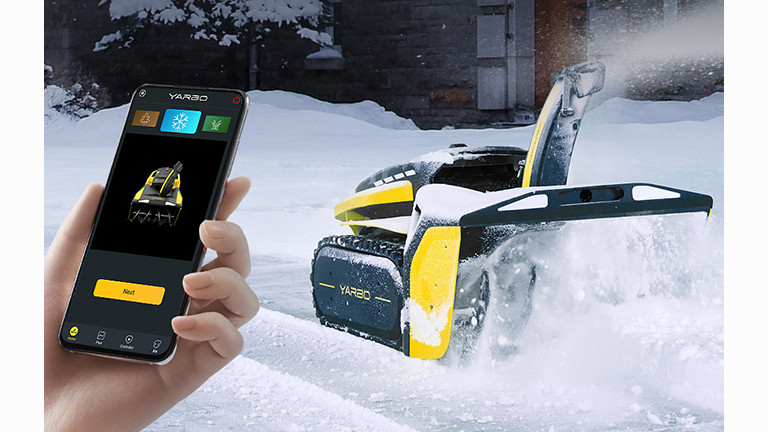Le robot Yarbo peut aussi venir une d&eacute;neigeuse.  