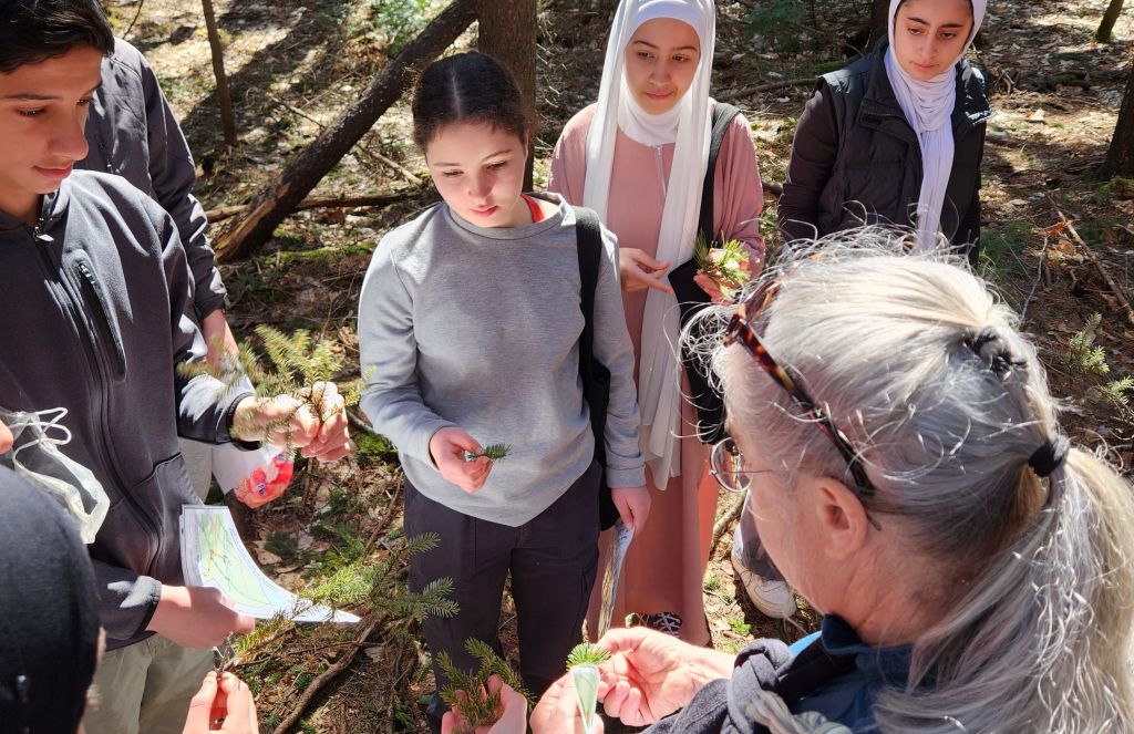 Jeunes musulmans visitent boisé Neilson