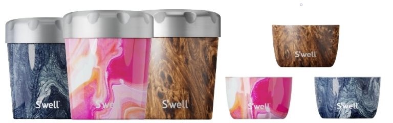 aper&ccedil;us mod&egrave;les couleurs bols cr&egrave;me glac&eacute;e S'Well inox