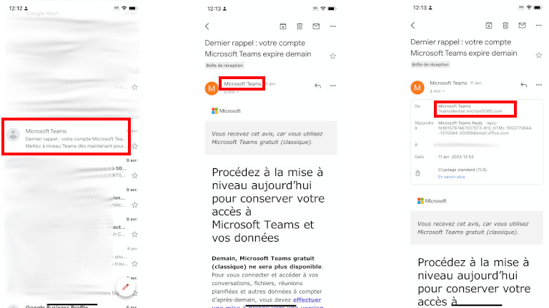 La marche à suivre pour vérifier l'adresse du destinataire sur Gmail sur iOS. comment regarder adresse courriel expéditeur gmail iOS