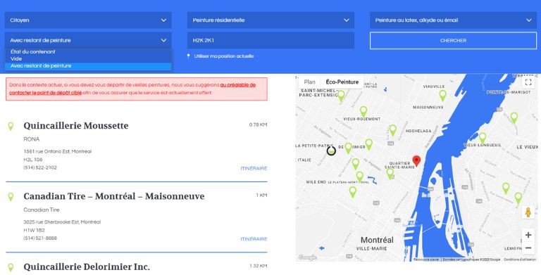 L'outil d'aide au recyclage de peinture du site d'éco-peinture est vraiment facile à utiliser. outil de recyclage de peinture d'éco-peinture