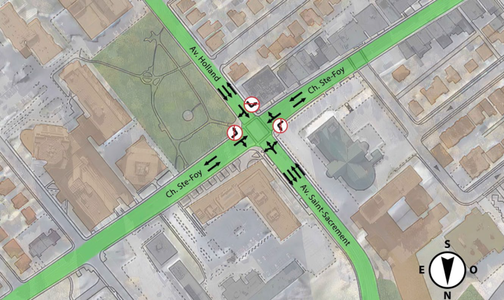 Lien cyclable chemin Sainte-Foy