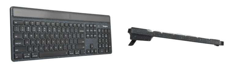 Le clavier solaire sans-fil EcoSmart est équipé d'une technologie qui utilise de 3 à 4 fois moins d'énergie qu'une connexion Bluetooth normale. Le clavier solaire sans-fil EcoSmart est équipé d'une technologie qui utilise de 3 à 4 fois moins d'énergie qu'une connexion Bluetooth normale.