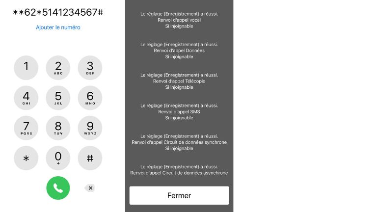 aper&ccedil;u comment activer renvoi d'appel