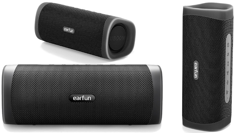 Le Earfun UBoom L offre de très bonnes graves pour la grosseur de ce haut-parleur. haut parleur portatif bluetooth résistant eau poussière