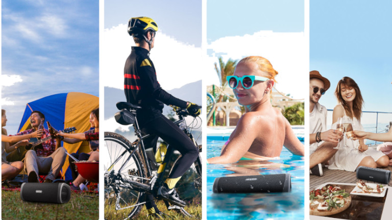 Ce petit haut-parleur portatif est robuste. Nous pouvons le trainer avec nous sans peur de l'endommager. haut parleur portatif robuste resistant eau poussière