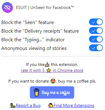 aperçu de l'extension UnSeen pour Chrome