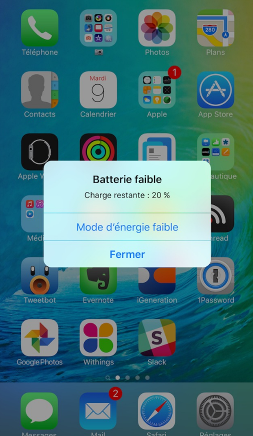 iPhone-Batterie-faible iPhone-Batterie-faible