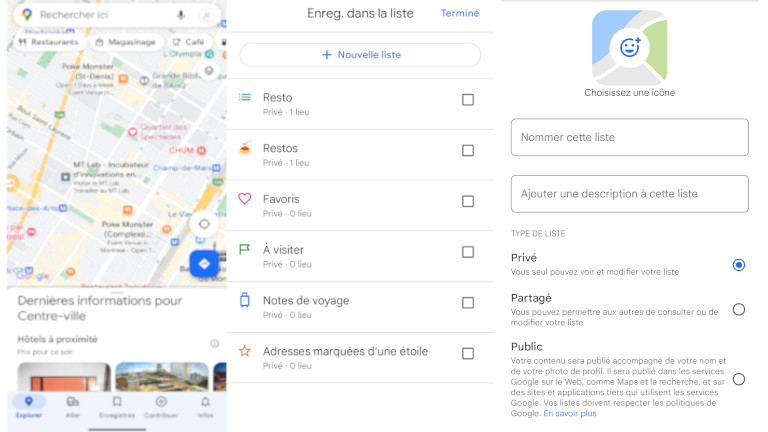 À noter que si on sélectionne le type Public, nos enregistrements seront publiés dans les services Google sur le web! 