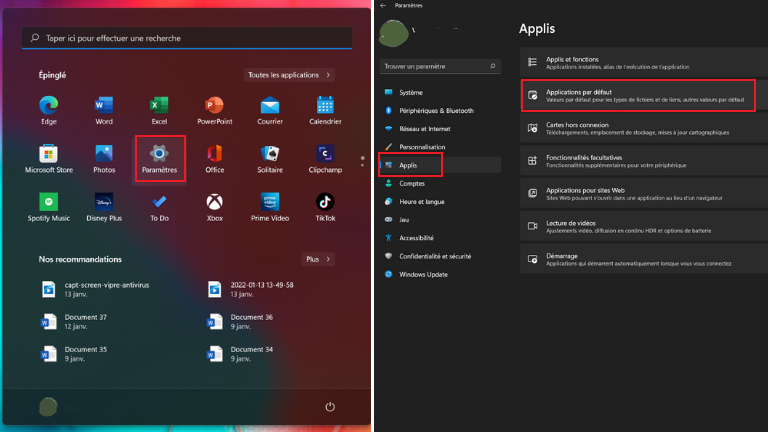 comment changer navigateur web par d&eacute;faut Windows 11