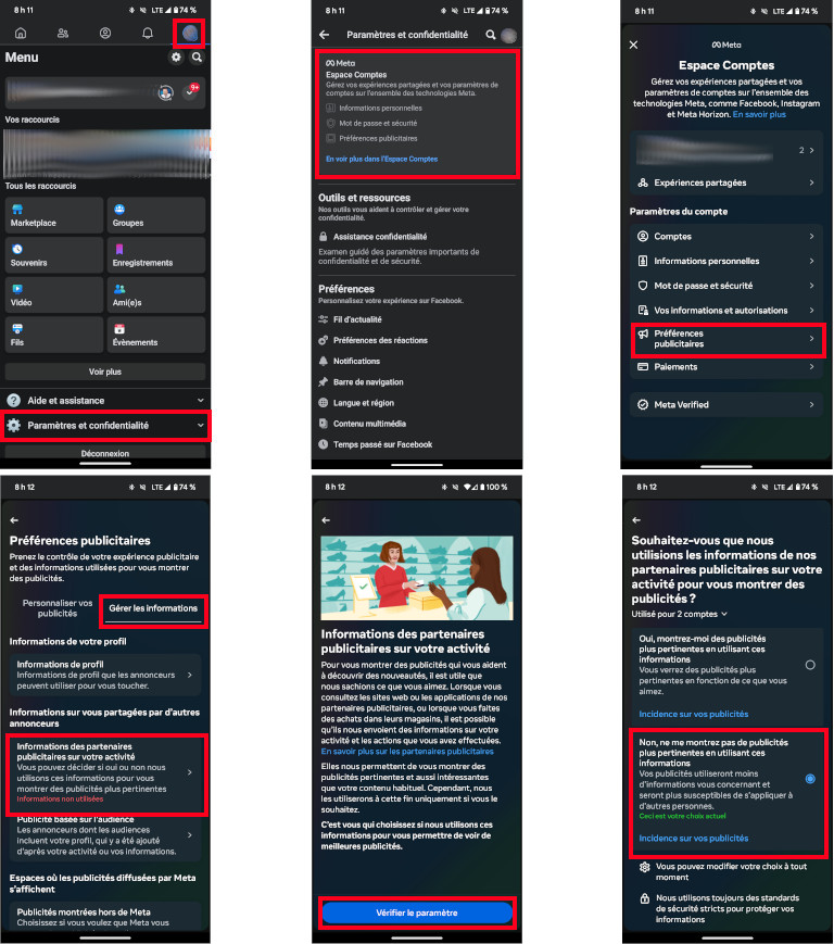 Meta désactiver activités en dehors de Facebook android Meta désactiver activités en dehors de Facebook android