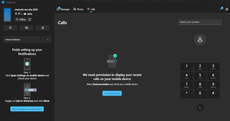 Mobile Connecté appels téléphoniques
