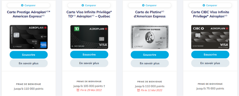 Diverses cartes sont proposées, et on n'a qu'à cliquer sur « comparer » pour en savoir plus. comparer cartes crédit pour plus informations