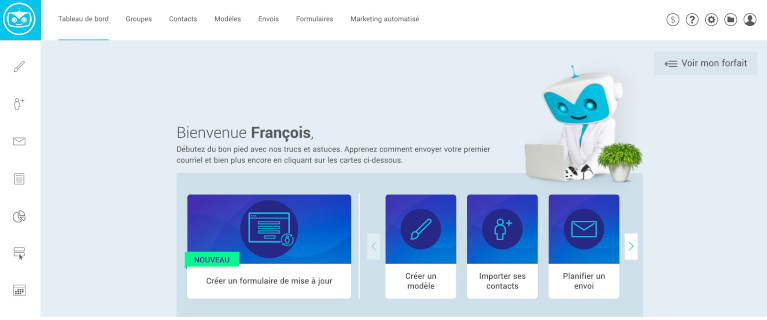 Cr&eacute;ation infolettre cyberimpact interface