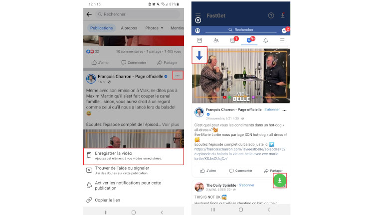 enregistrer video facebook video downloader for facebook application