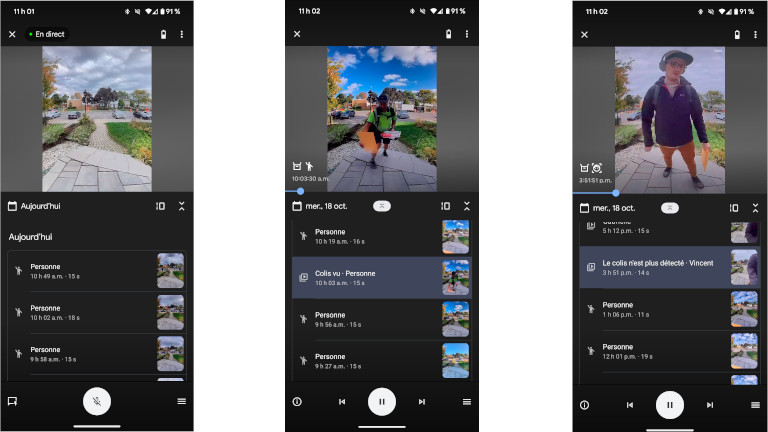 La sonnette intelligente Nest Doorbell peut détecter les colis. Nest Doorbell détection Colis
