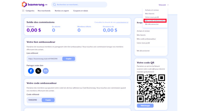 Page ambassadeur Boomerang Page ambassadeur Boomerang