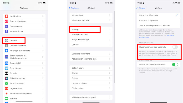 Comment désactiver NameDrop Comment désactiver NameDrop