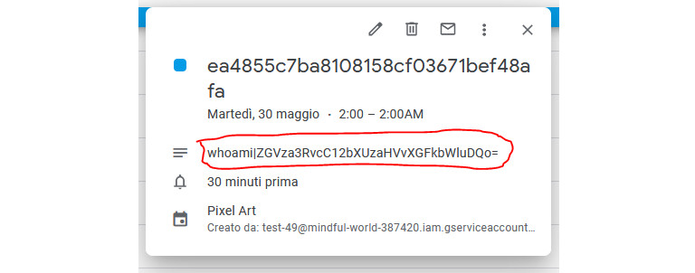 Script malveillant Google Agenda