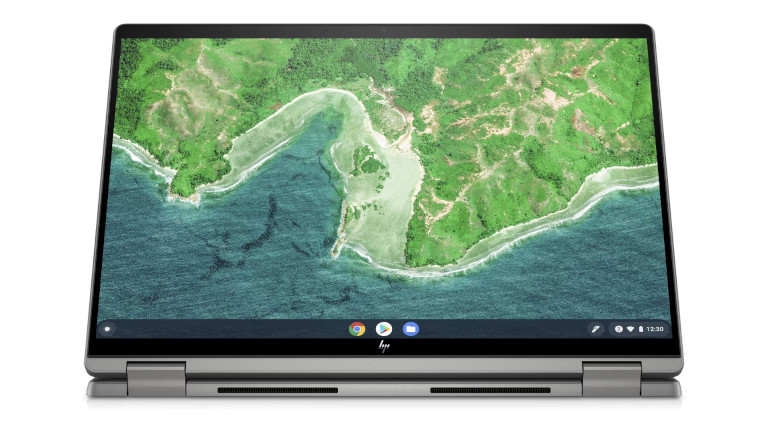 Peu importe l'angle dans lequel on place le HP Chromebook x360 14c-cd0000ca, on a toujours un son égal. HP Chromebook x360 14c-cd0000ca haut-parleur