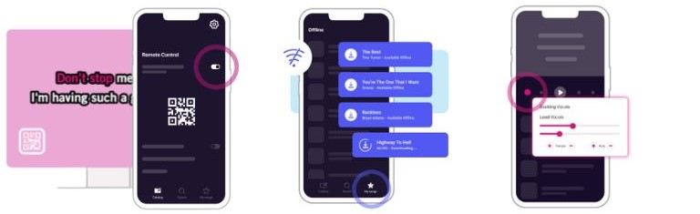 KaraFun est très personnalisable pour s’adapter à tous les chanteurs et toutes les voix. aperçu diverses fonctionnalités incluses karafun app karaoké