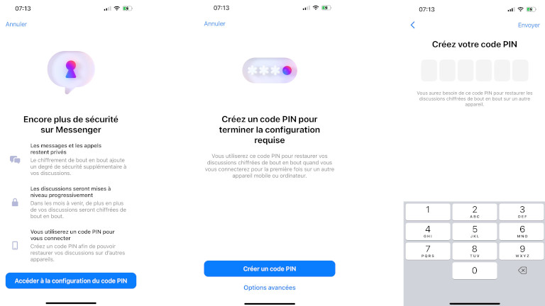 Créer PIN Messenger