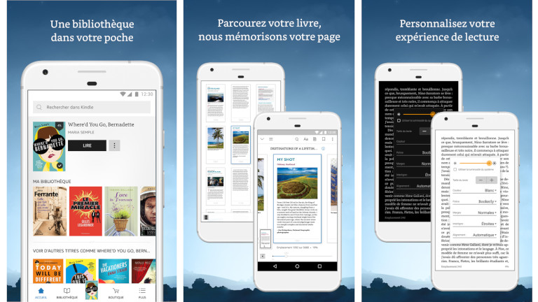 Kindle propose aux utilisateurs d’Amazon un répertoire de livres écrits ou audio. application kindle liseuse livres