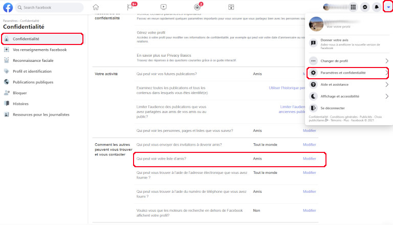 Comment masquer sa liste d&rsquo;amis Facebook sur un ordinateur