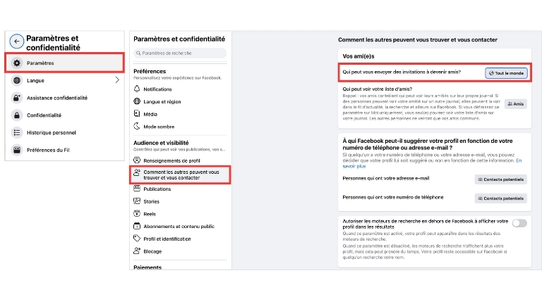 Comment emp&ecirc;cher demandes amiti&eacute; inconnus Facebook