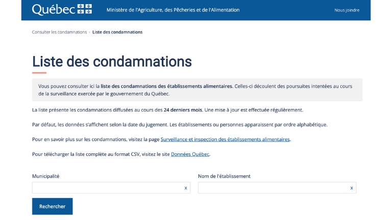 site mapaq liste des condamnations site mapaq liste des condamnations