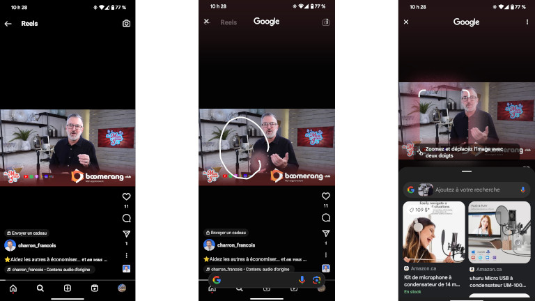 Entourer pour chercher sur Google t&eacute;l&eacute;phone Pixel