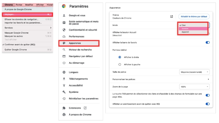 Comment activer le mode sombre sur Google Chrome