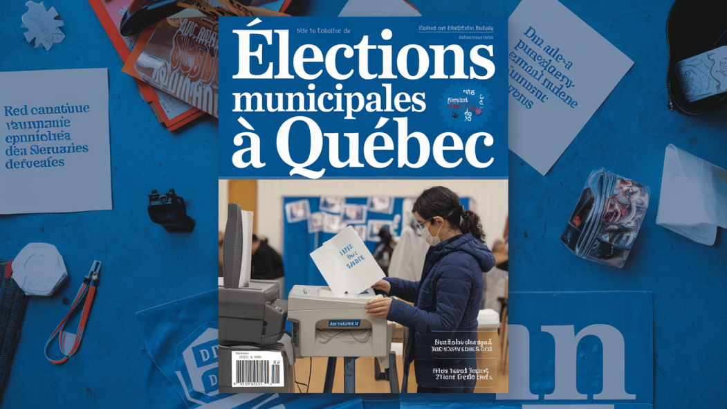 Montage affichant une personne devant un bureau de vote.