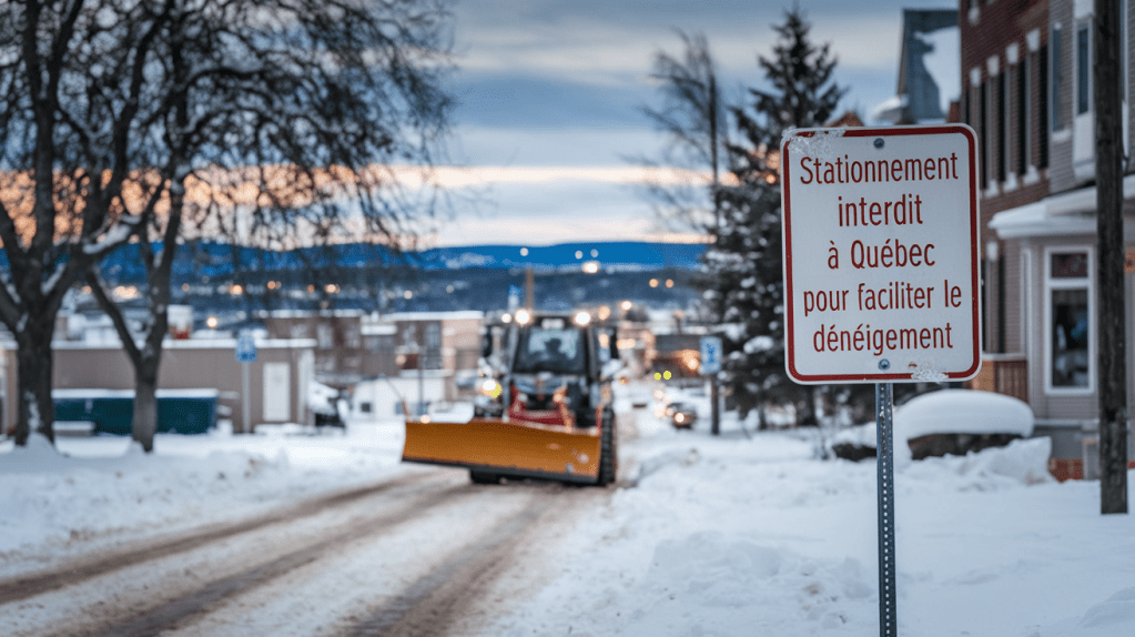 Un tracteur de déneigement circule dans la ville de Québec.