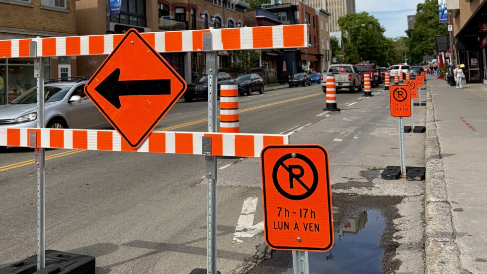 Un chantier sur le Boulevard René-Lévesque Ouest, à Québec